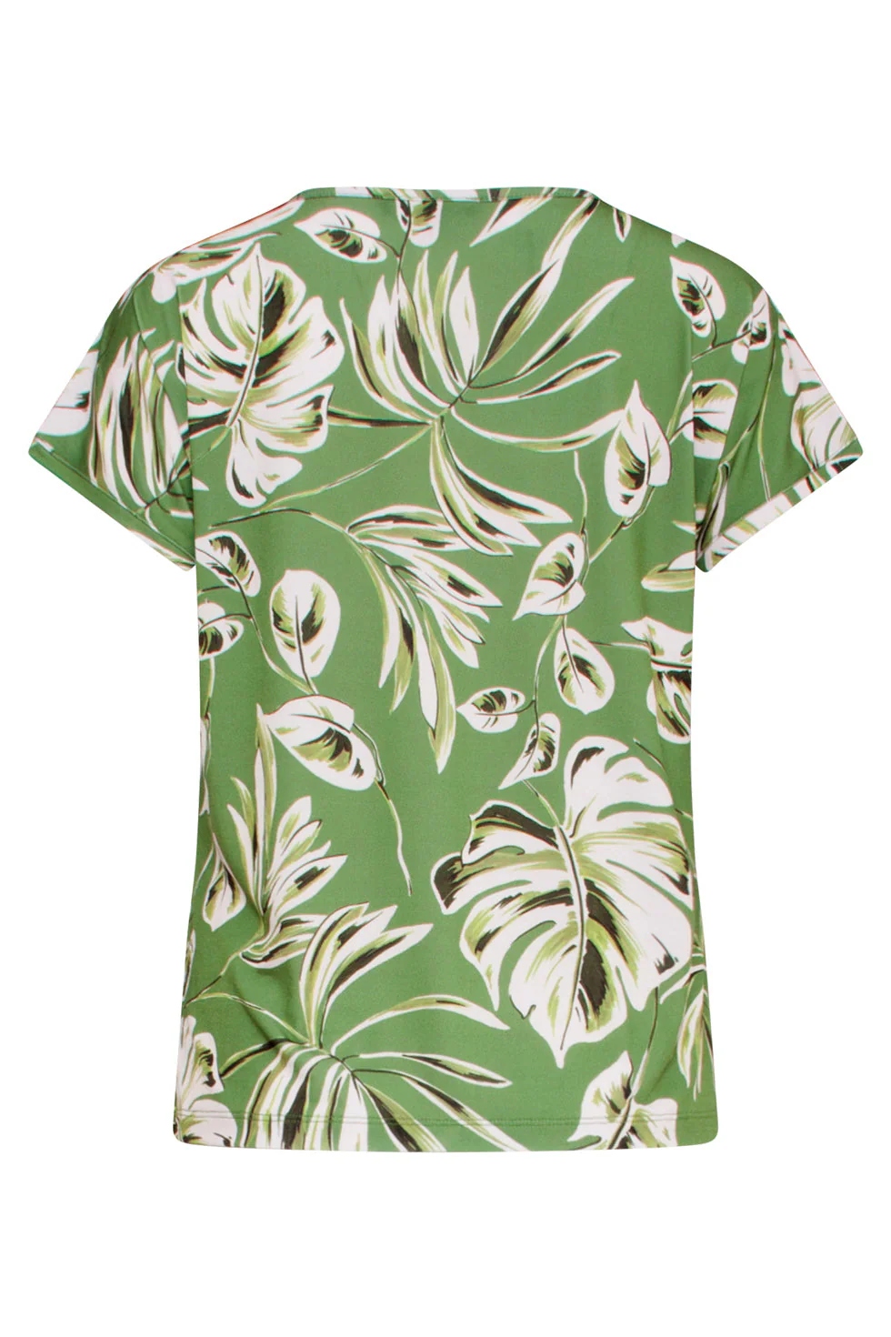 25161  Bladprint Stretch Top Met V-Hals | Army - Light Green - Image 7