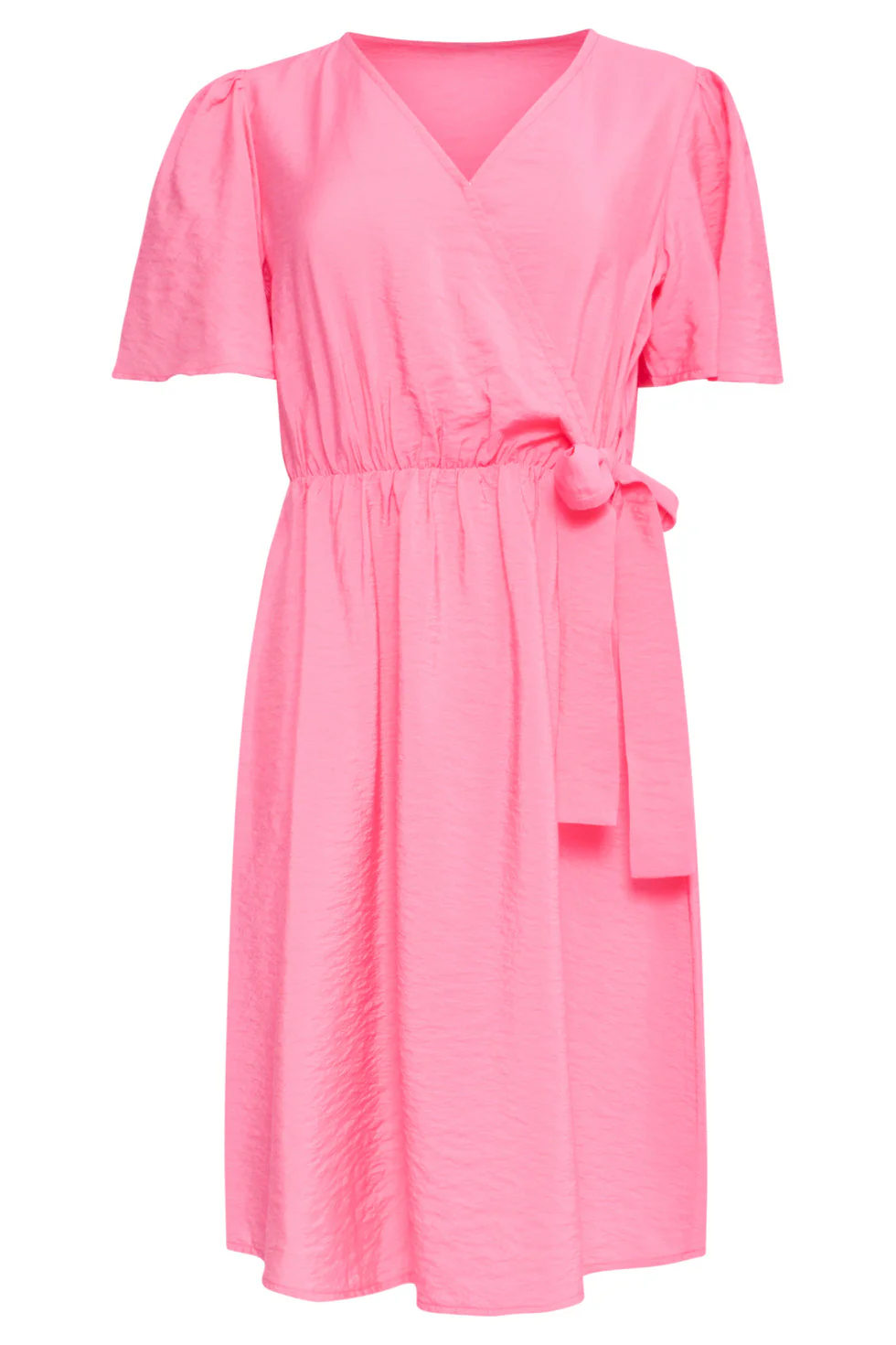25170 Fuchsia Zomerjurk Met Overlap V-Hals | Pink - Image 2