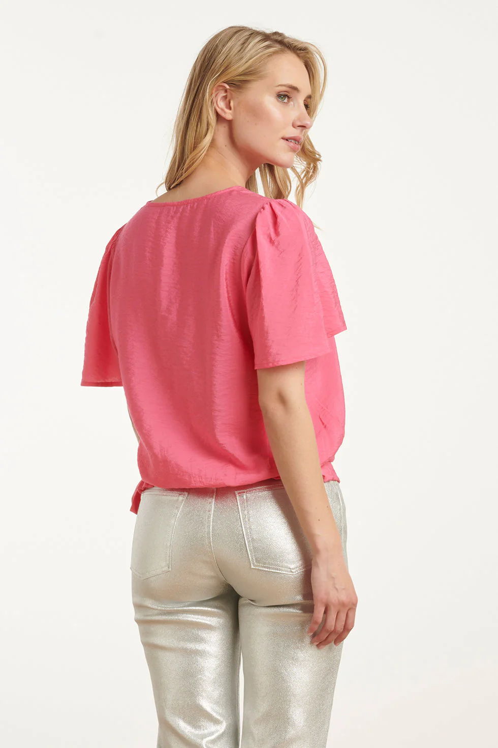 25172 Overlap Topfel Met Strik Detail | Pink - Image 5