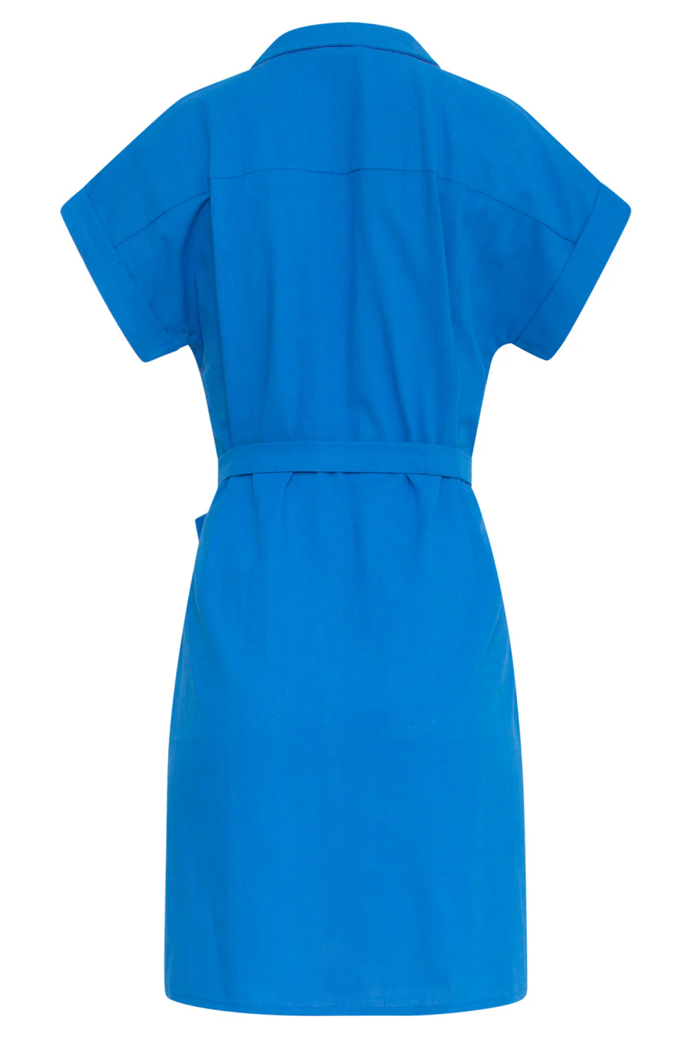 25176 Cobalt Linnen Jurk Met Kraag | Cobalt - Image 7