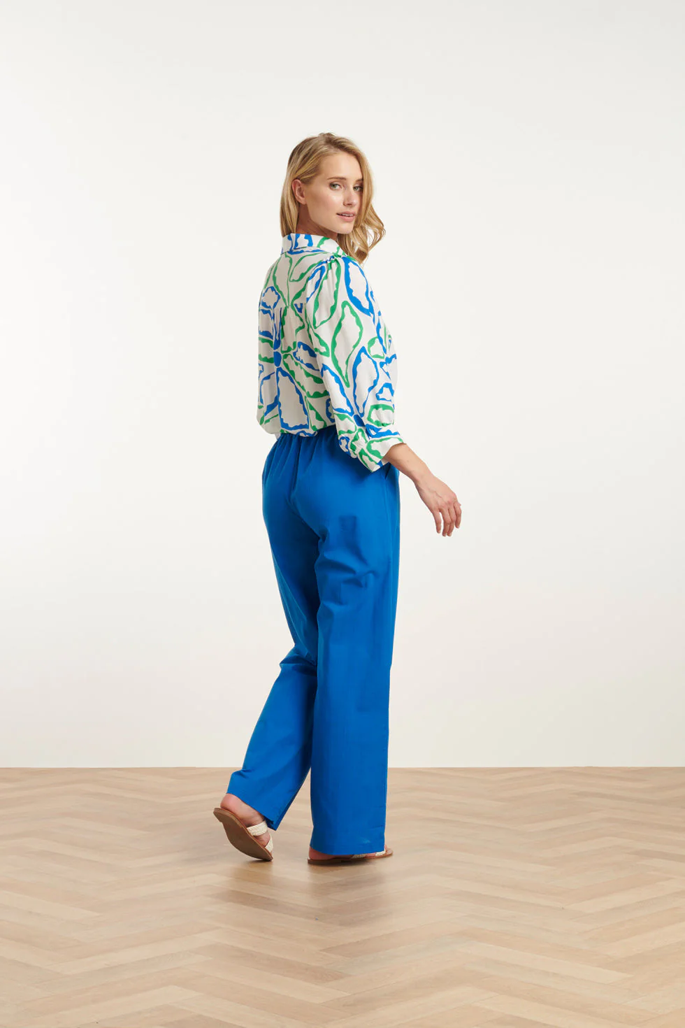 25177 Cobalt Linnen Broek | Cobalt - Image 5