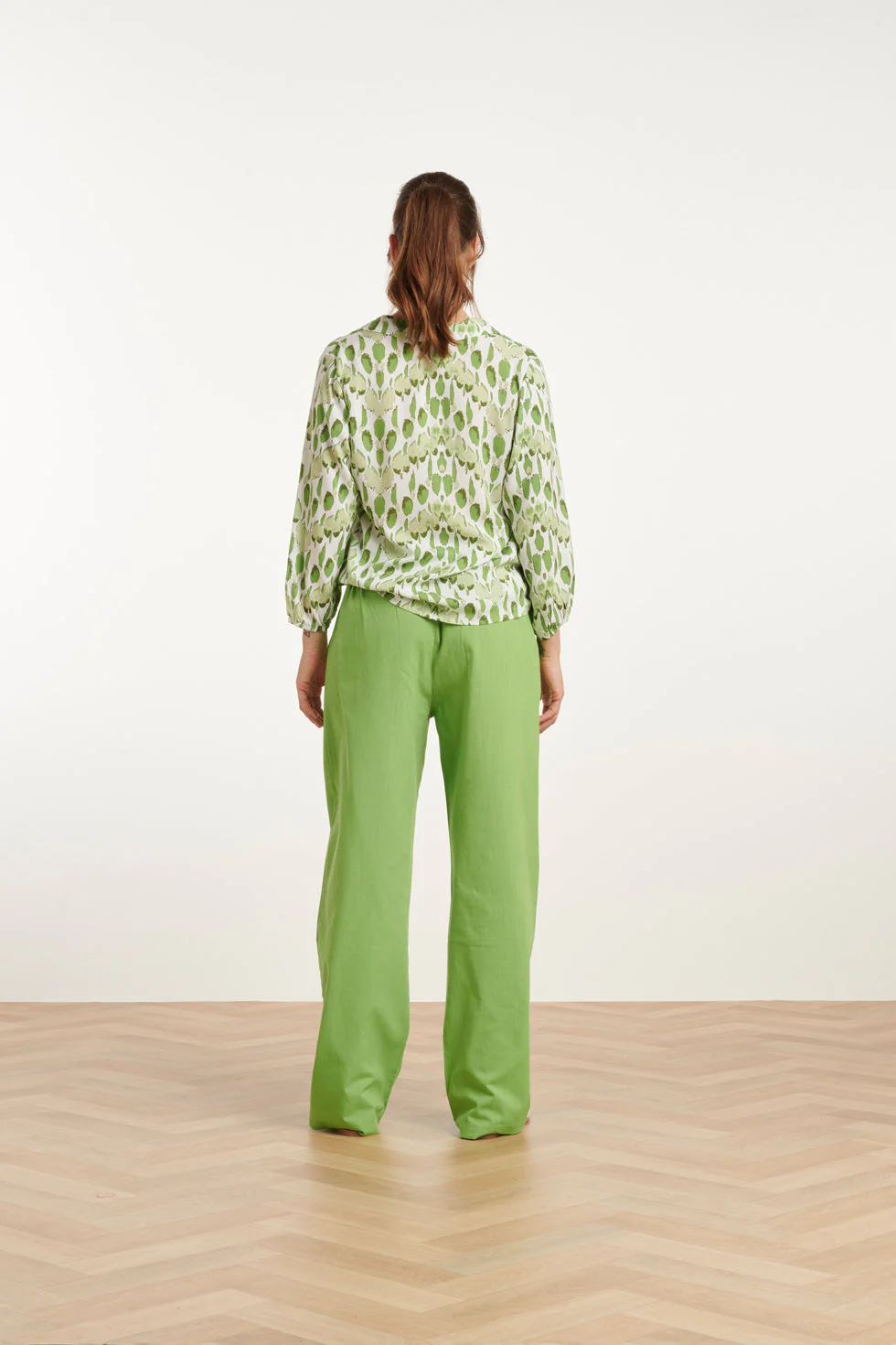 25177 Lime Linnen Broek | Light Green - Image 6