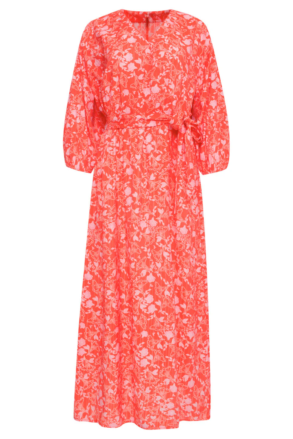 25185 Baby Bloemenprint Maxi Jurk | Red - Muticolour - Image 2