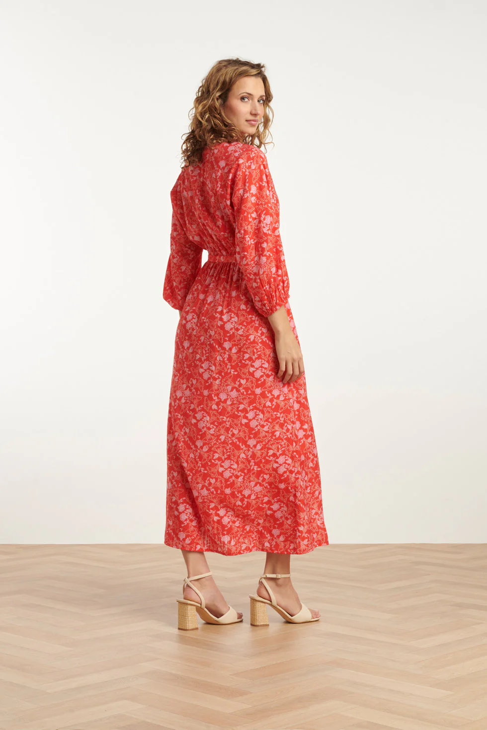 25185 Baby Bloemenprint Maxi Jurk | Red - Muticolour - Image 5