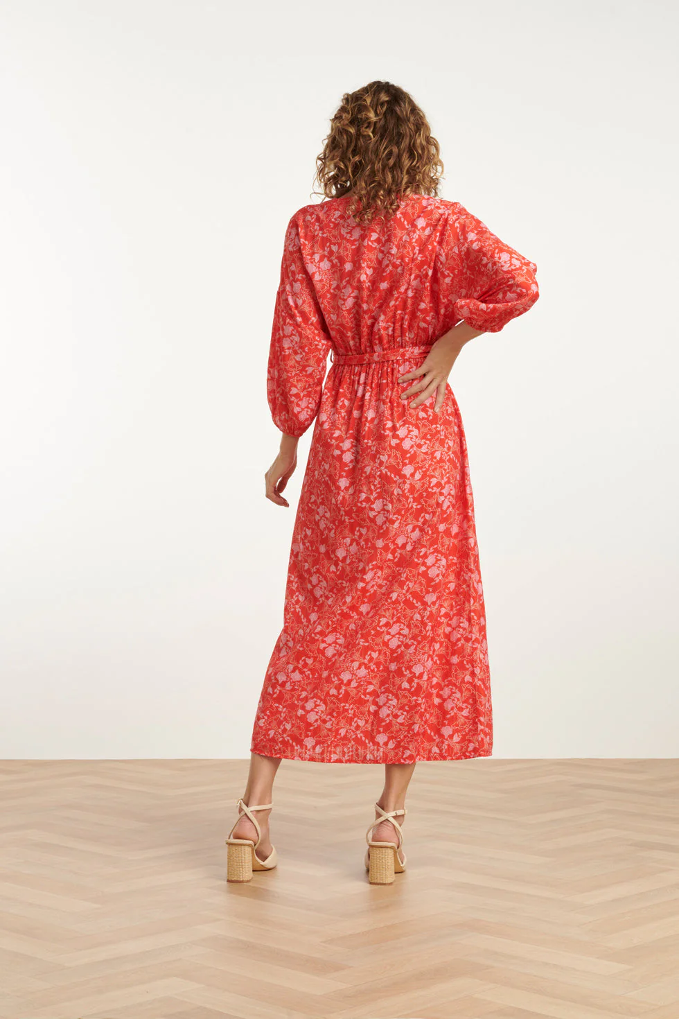 25185 Baby Bloemenprint Maxi Jurk | Red - Muticolour - Image 6