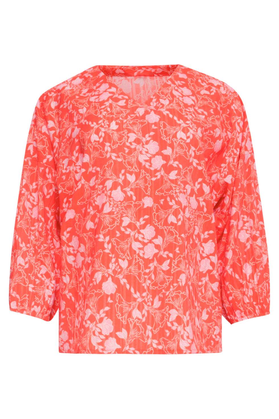 25186 Baby Bloemenprint Top | Red - Muticolour - Image 2