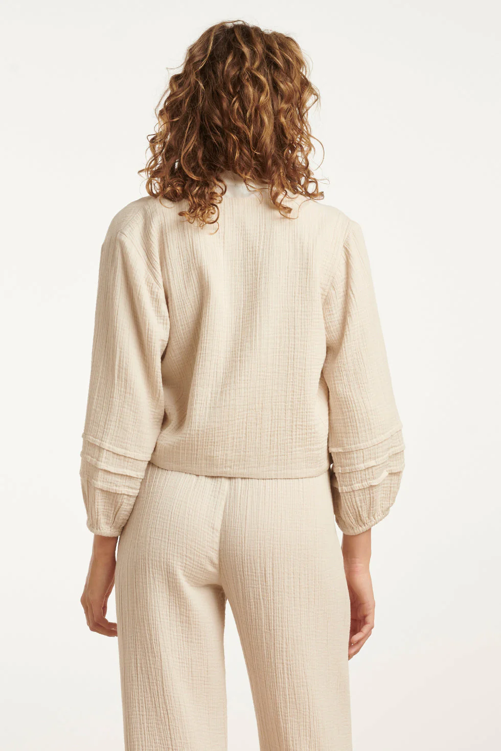 25189 Katoenen Bolero Jas | Off White - Image 6