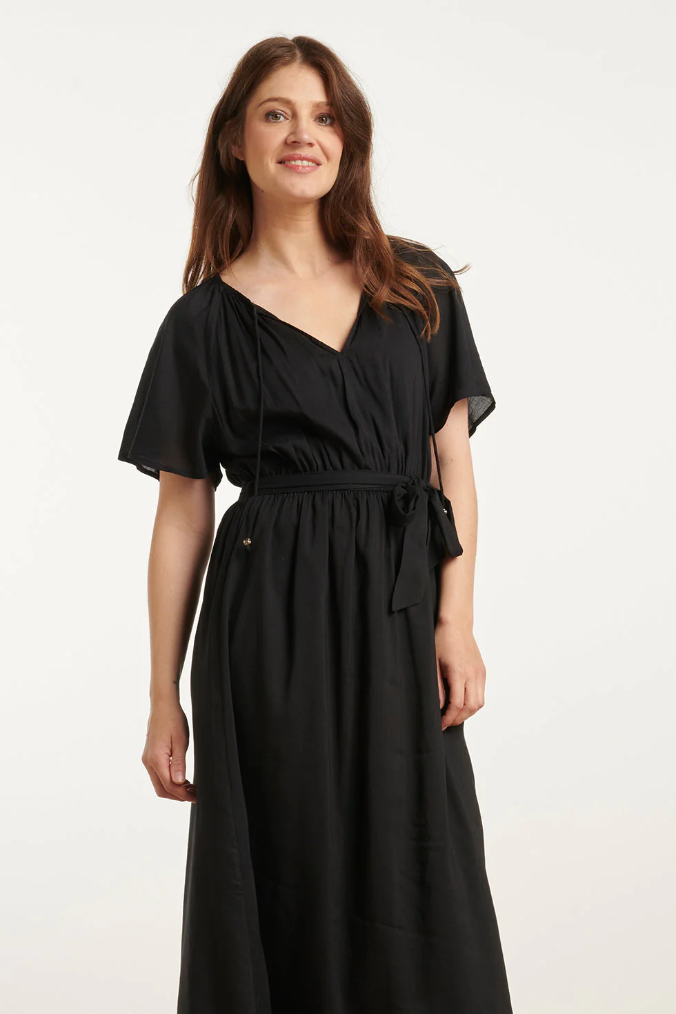 25191 E Viscose Midi Jurk | Black - Image 4