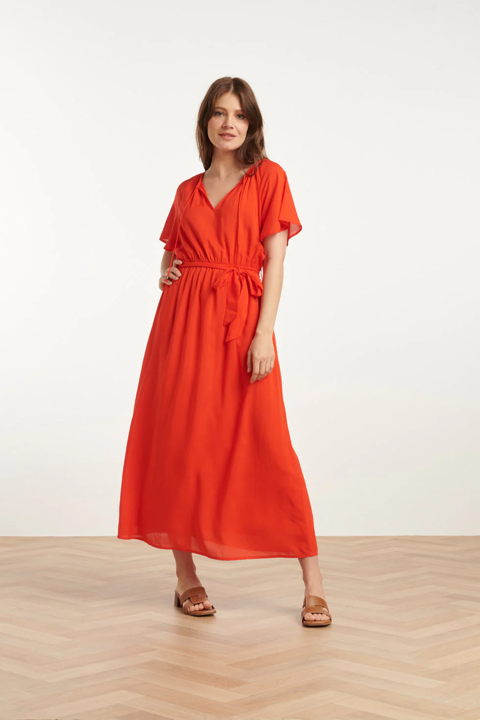 25191 Viscose Midi Jurk | Red - Image 3