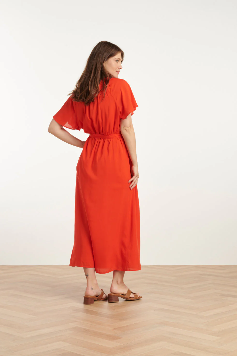 25191 Viscose Midi Jurk | Red - Image 5