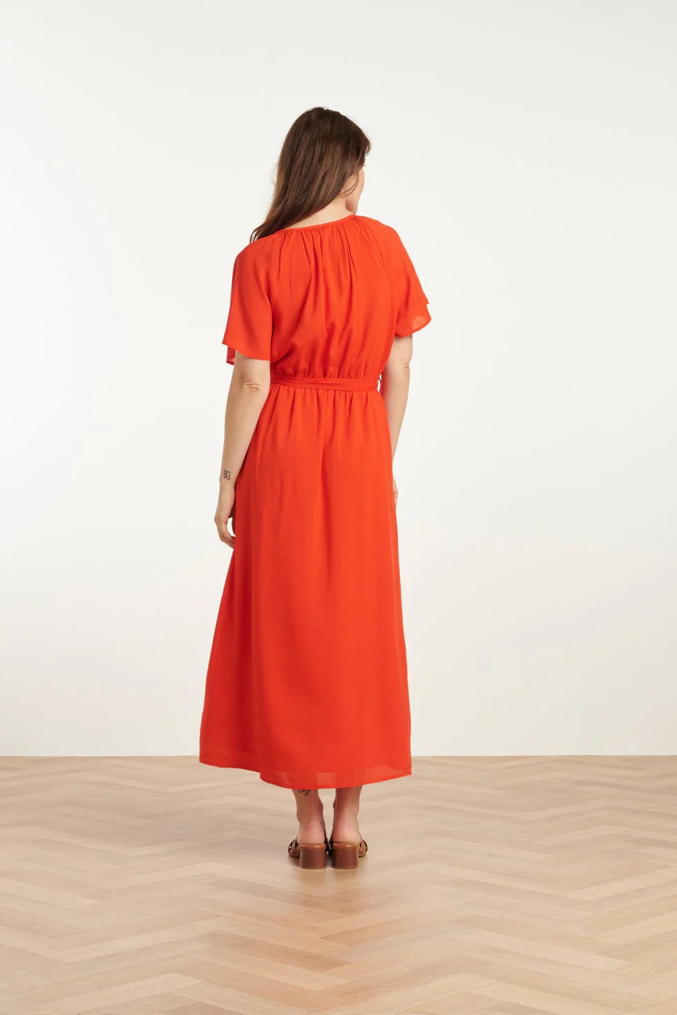 25191 Viscose Midi Jurk | Red - Image 6
