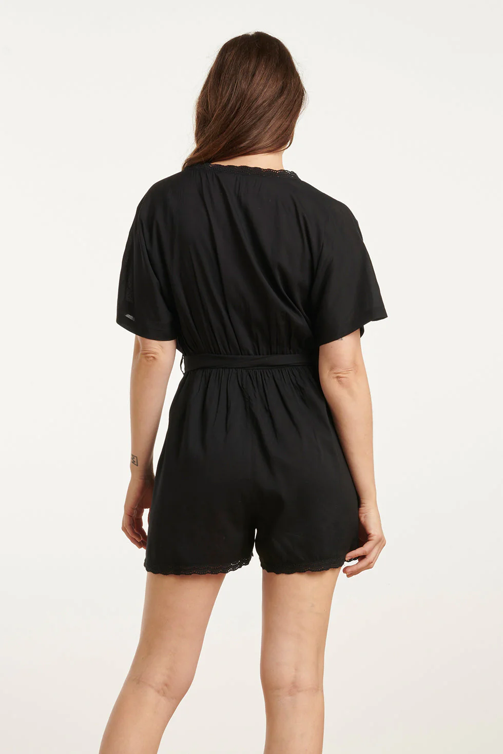 25193 E Viscose Playsuit | Black - Image 6