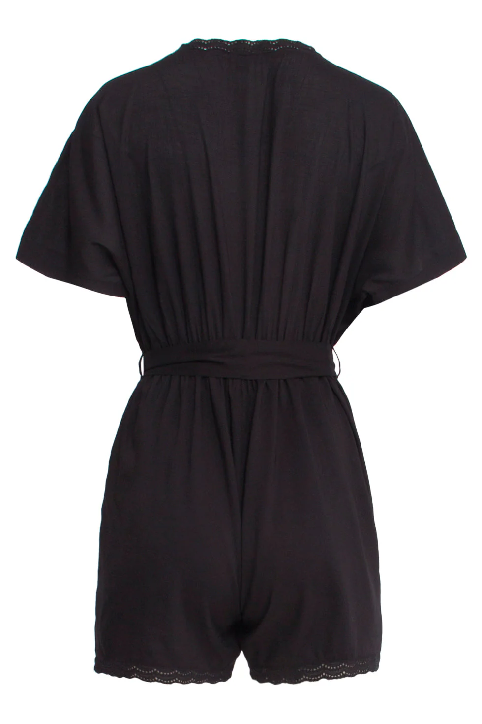 25193 E Viscose Playsuit | Black - Image 7