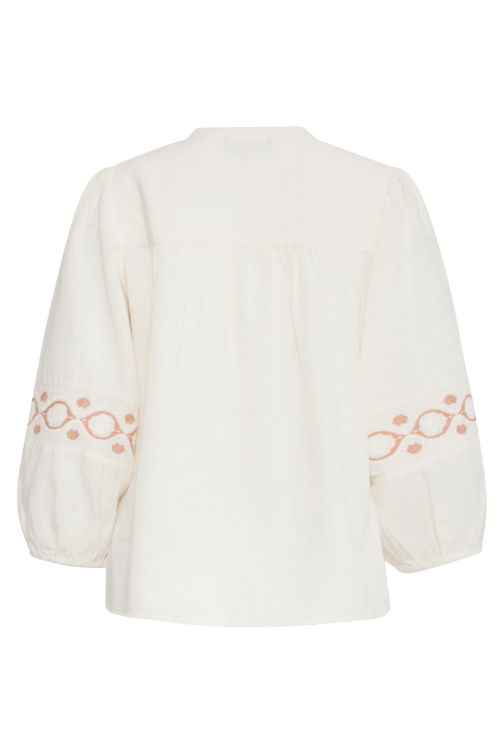 25194 Off White Top Met Geborduurde Mouwen | Off White - Sand - Image 7