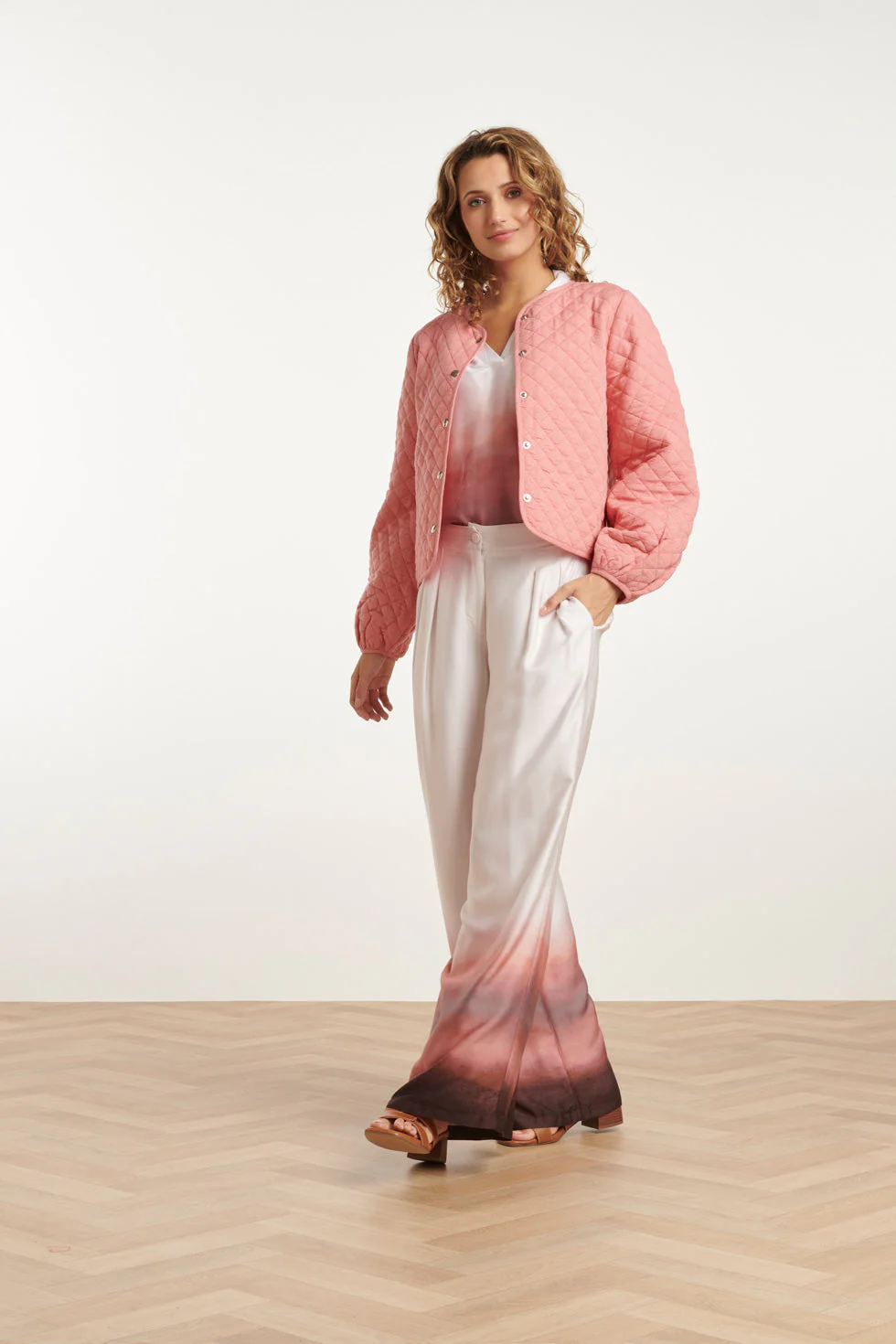 25200 Gewatteerde Jas | Old Pink - Image 4