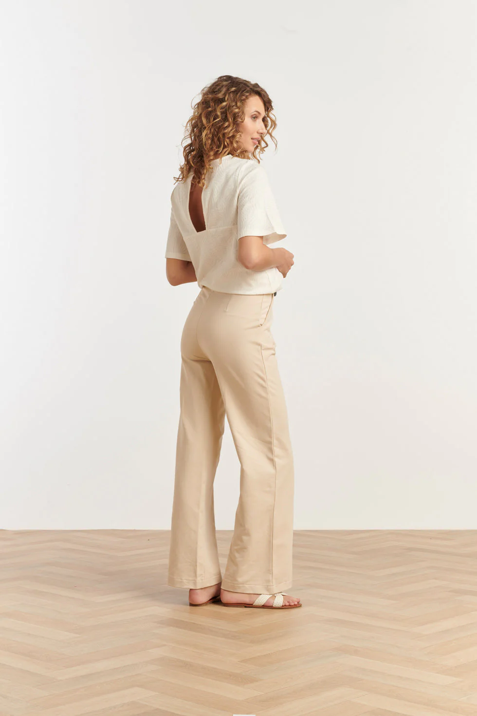 25208 E Zachte Pants Met Wijde Pasvorm | Sand - Image 5