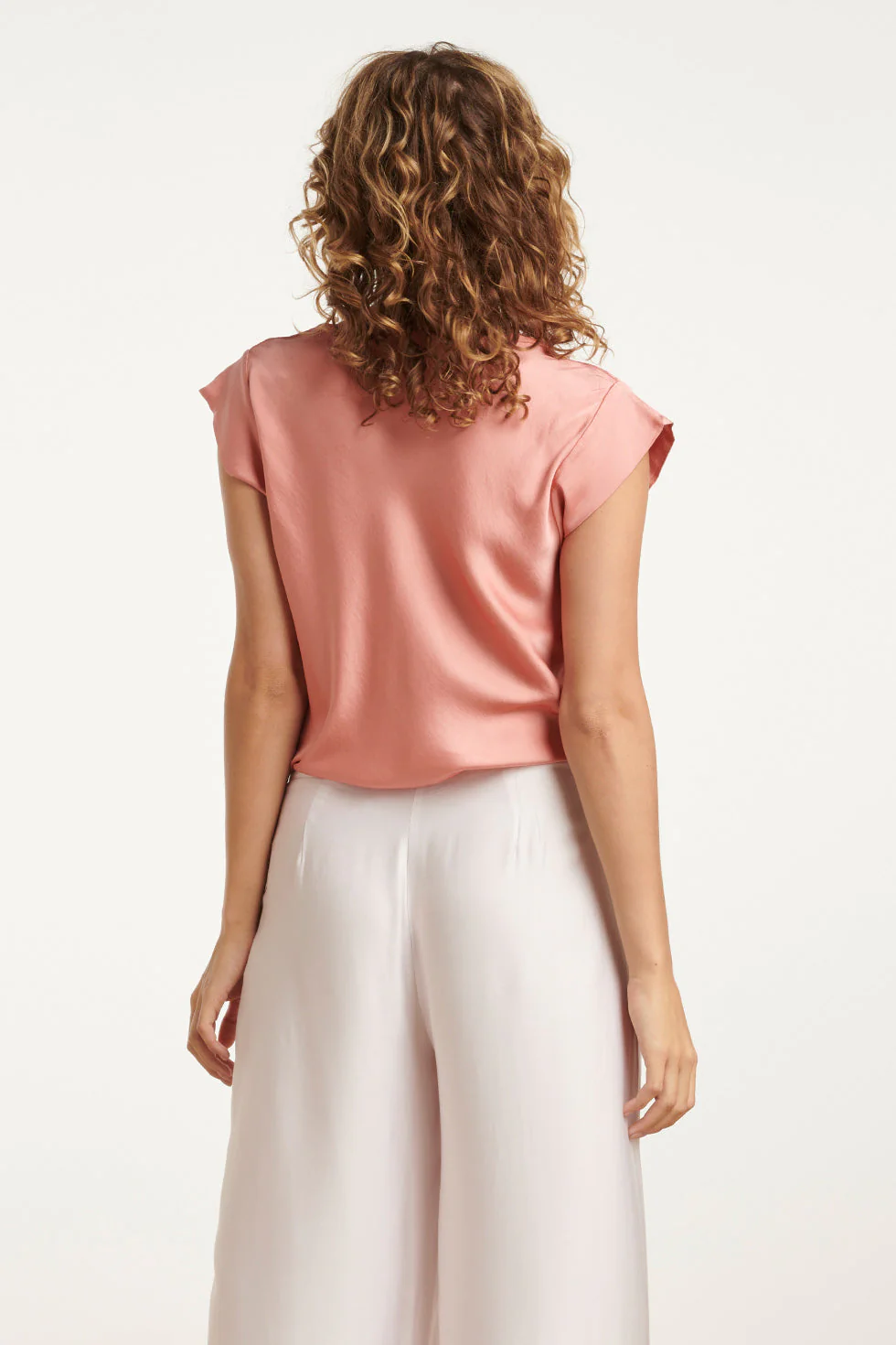 25212 Waterfall Satijn Top | Old Pink - Image 6