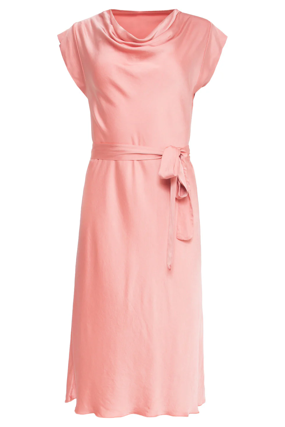 25213 Waterfall Styled  Satijn Jurk | Old Pink - Image 2