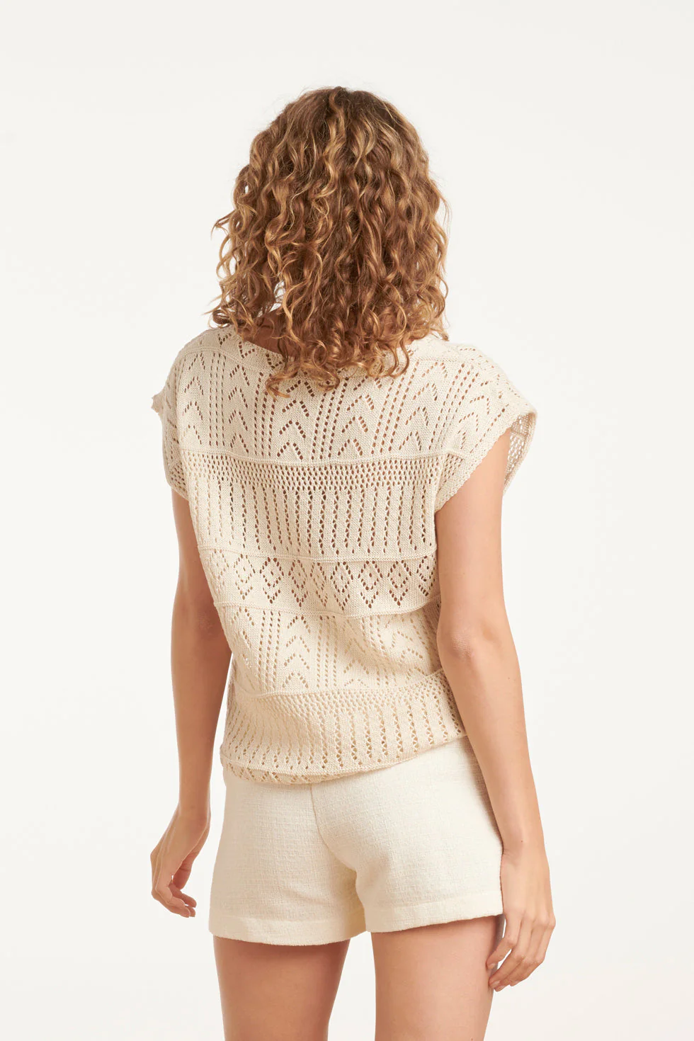 25215 Crochet Top | Off White - Image 6
