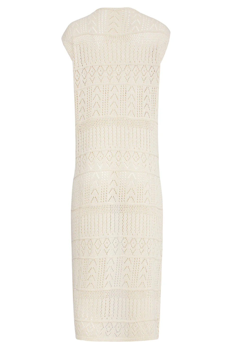 25216 Off White Crochet Midi Cardigan | Off White - Image 7