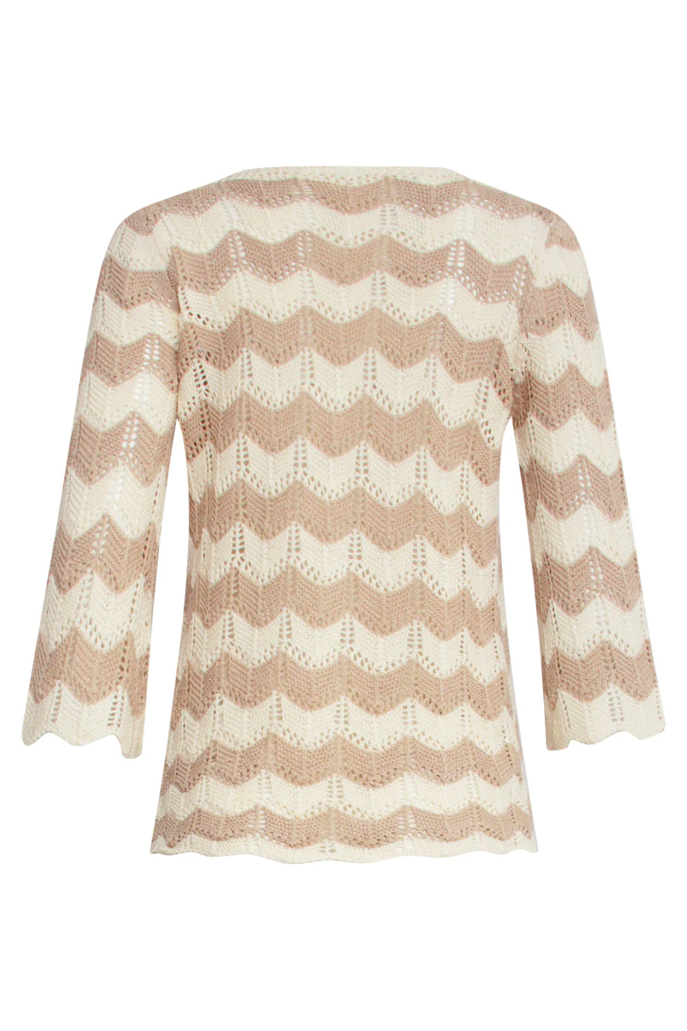 25220 E Zigzag Crochet Top | Off White - Sand - Image 7