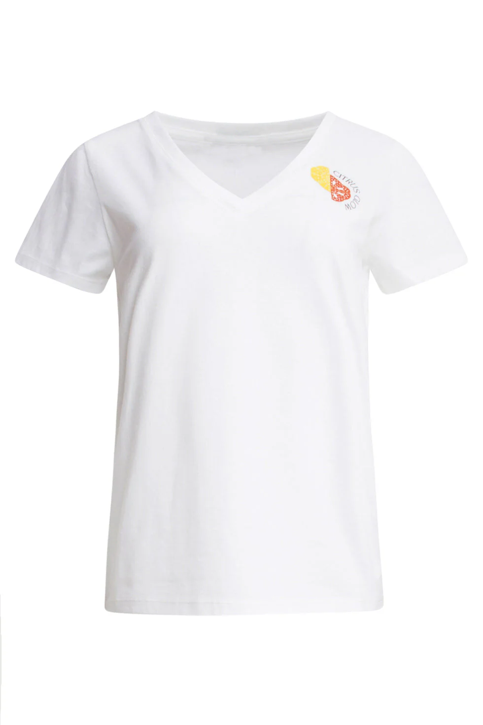 25227 Te Katoenen T-Shirt Met Citrus Glow Print | White - Muticolour - Image 2