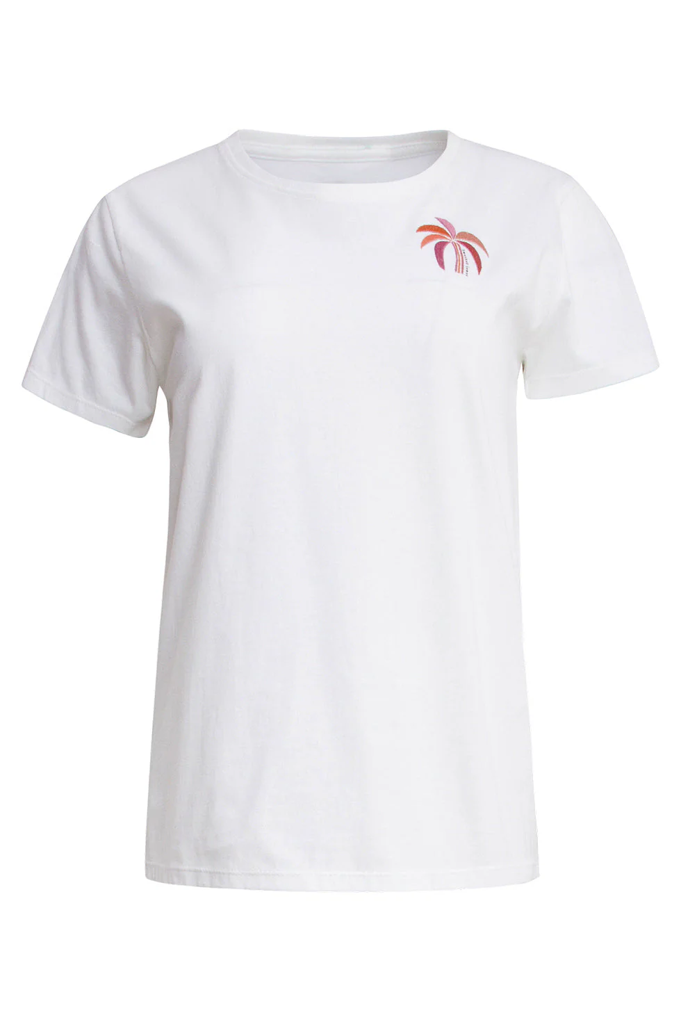 25229 Te Katoenen T-Shirt Met Palm Printborduurwerkperzik | White - Muticolour - Image 2