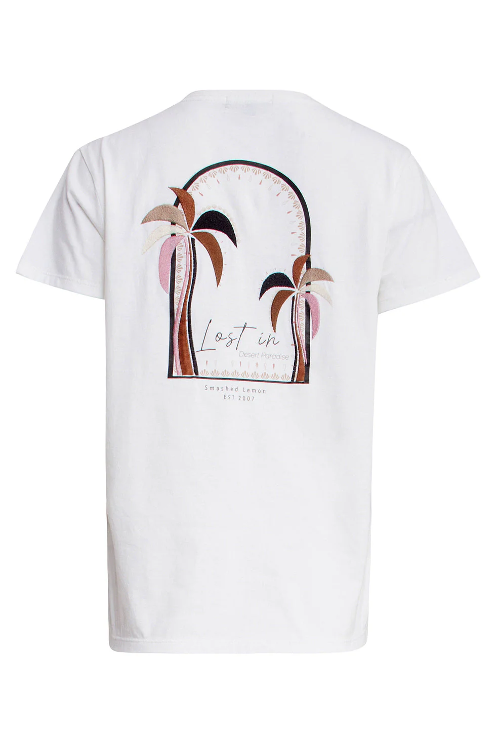 25230 Te Katoenen T-Shirt Met Palmprintmauve E Hues | White - Muticolour - Image 7