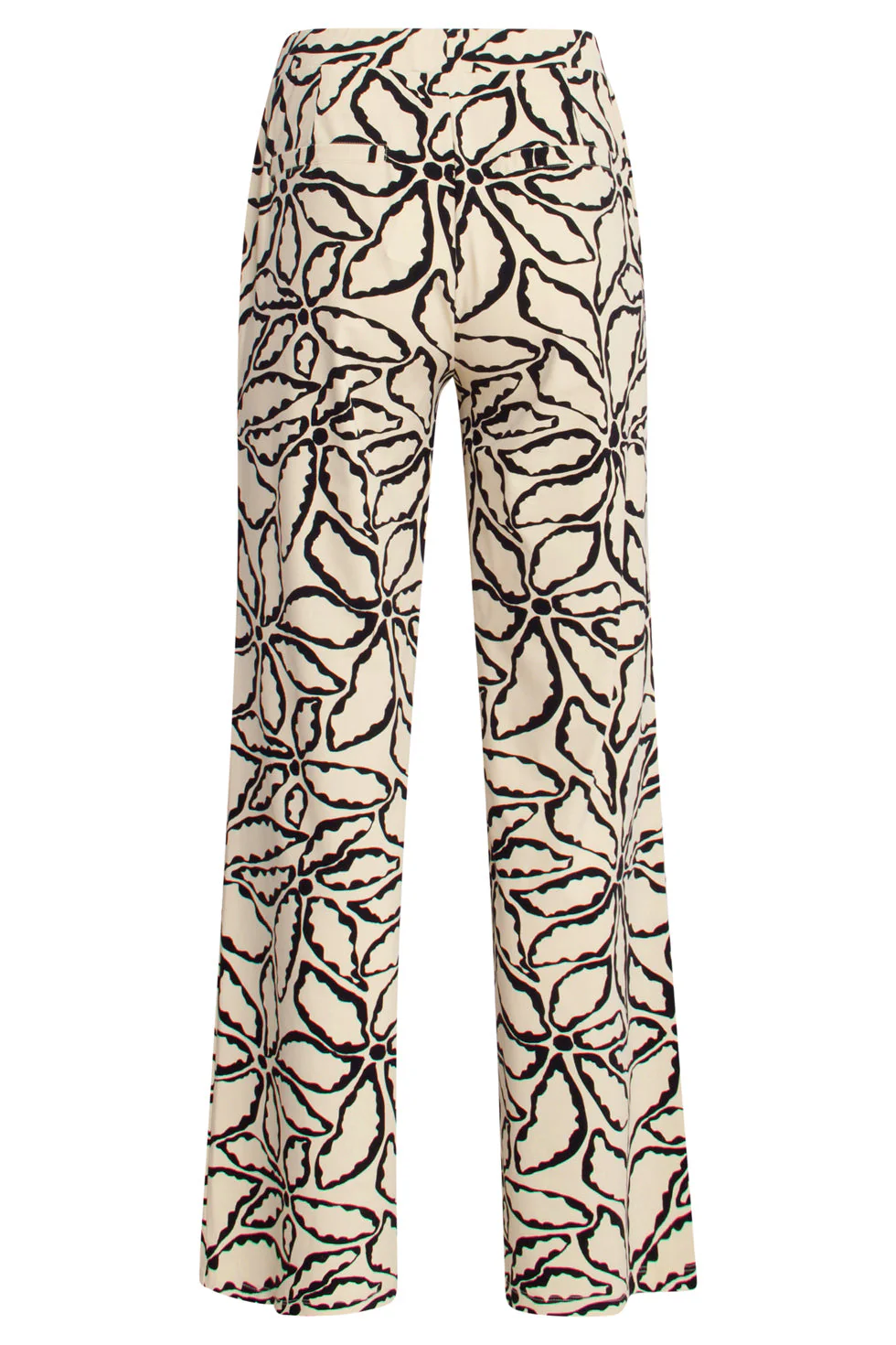 25235 Wide Leg Travel Quality Broek Met E Bloemenprint | Sand - Black - Image 7