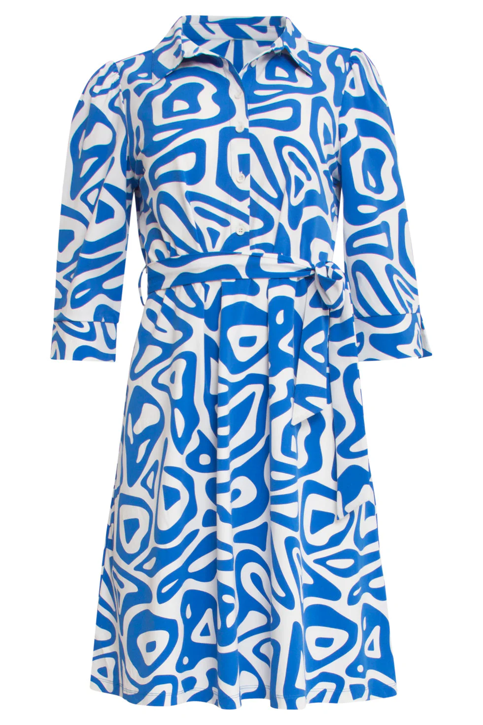 25245 Cobaltte Grafische Geprinte Jurktravelkwaliteit | Cobalt - White - Image 2