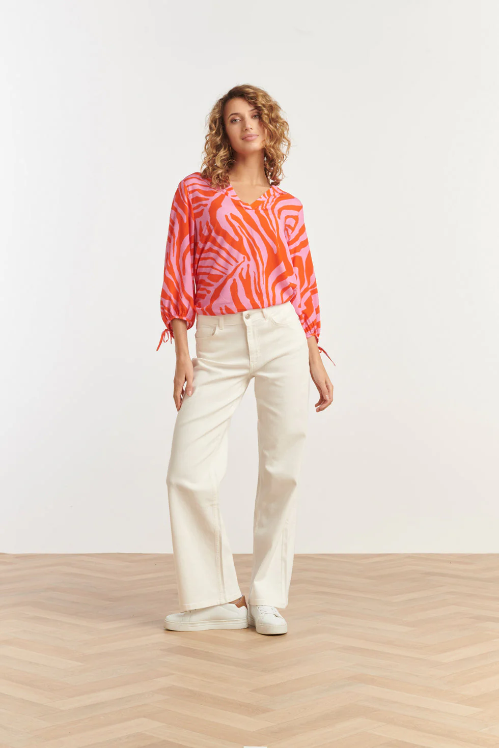 25264 Top Met Dierenprint | Pink - Orange - Image 3