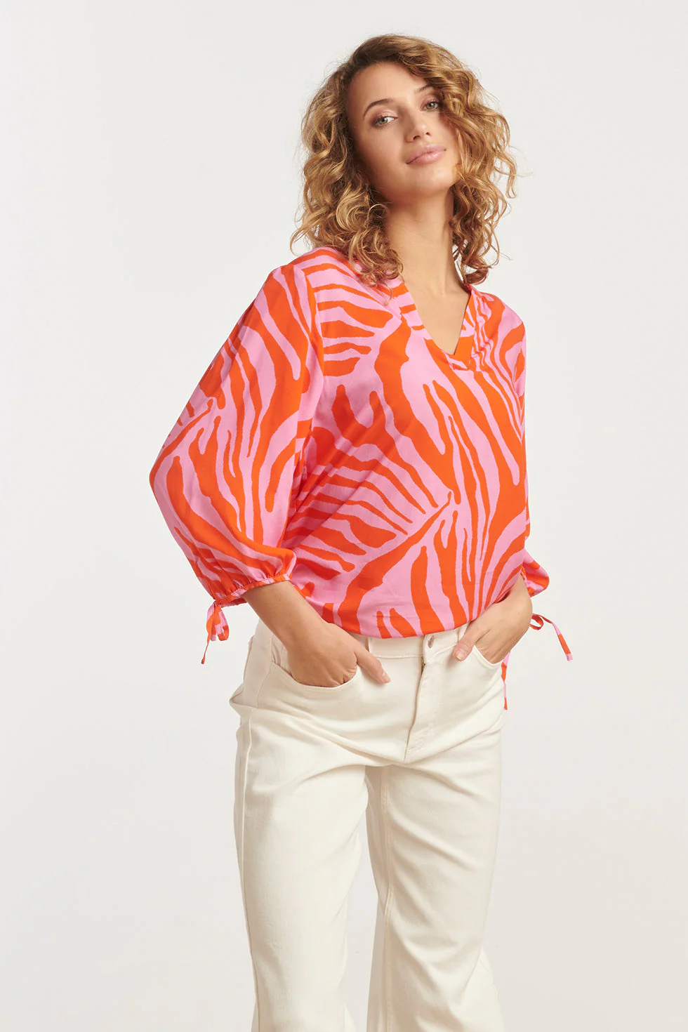 25264 Top Met Dierenprint | Pink - Orange - Image 4