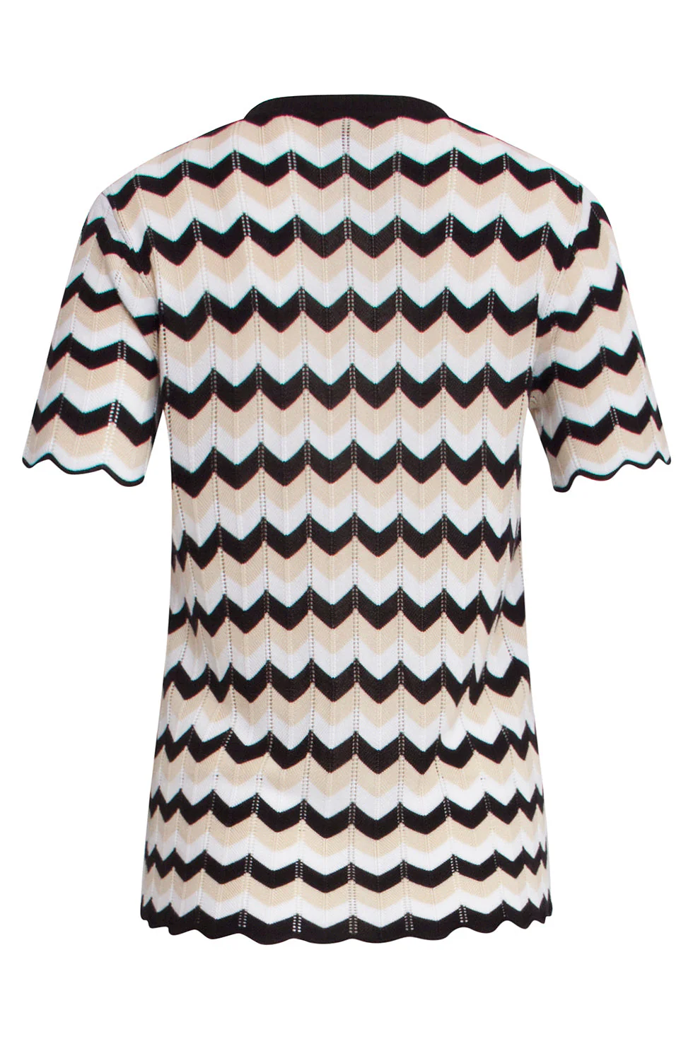 25266 Zigzag Gebreide Top, | Sand - Black - Image 7