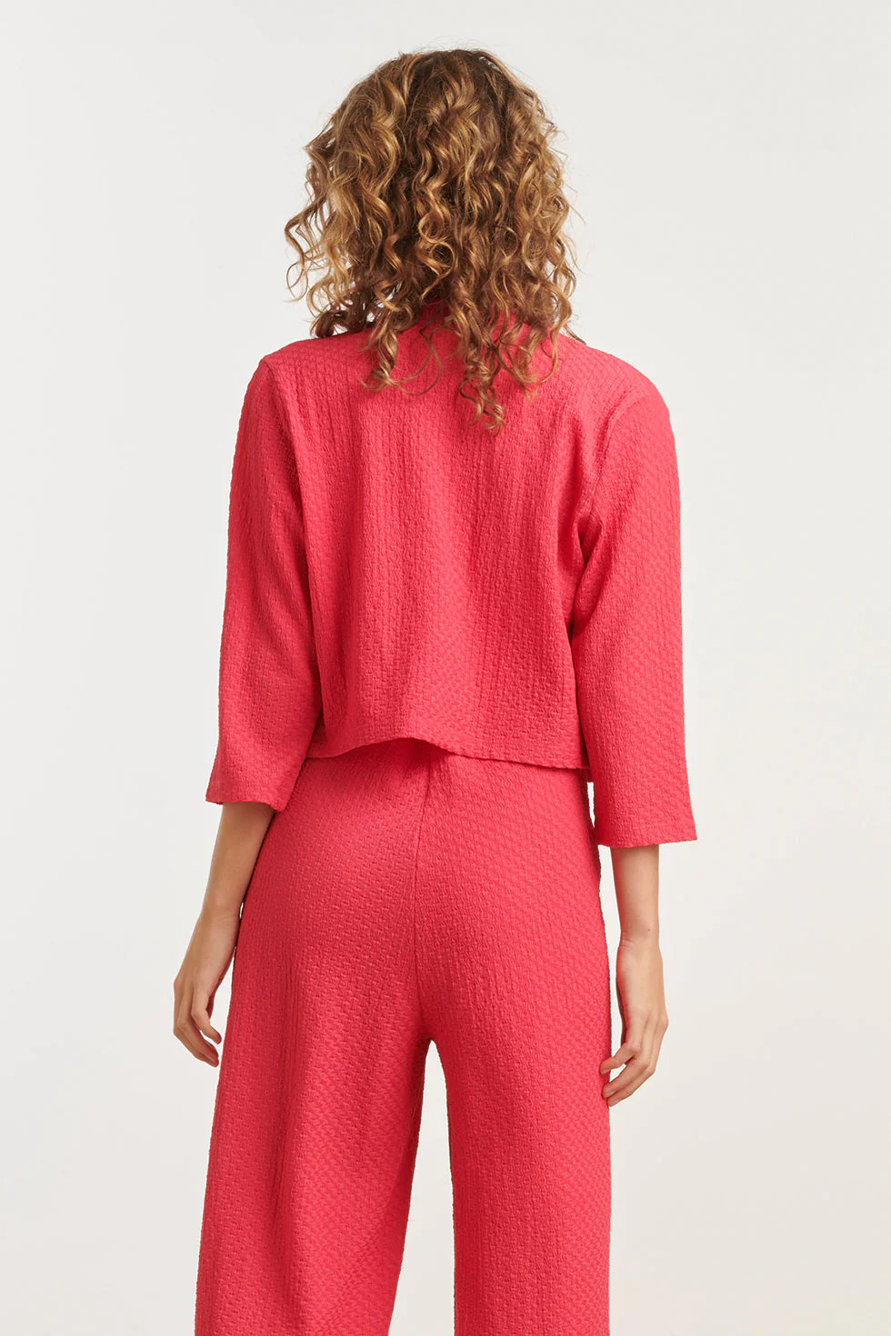 25269  Stretchy Crinkle Bolero | Pink - Image 6