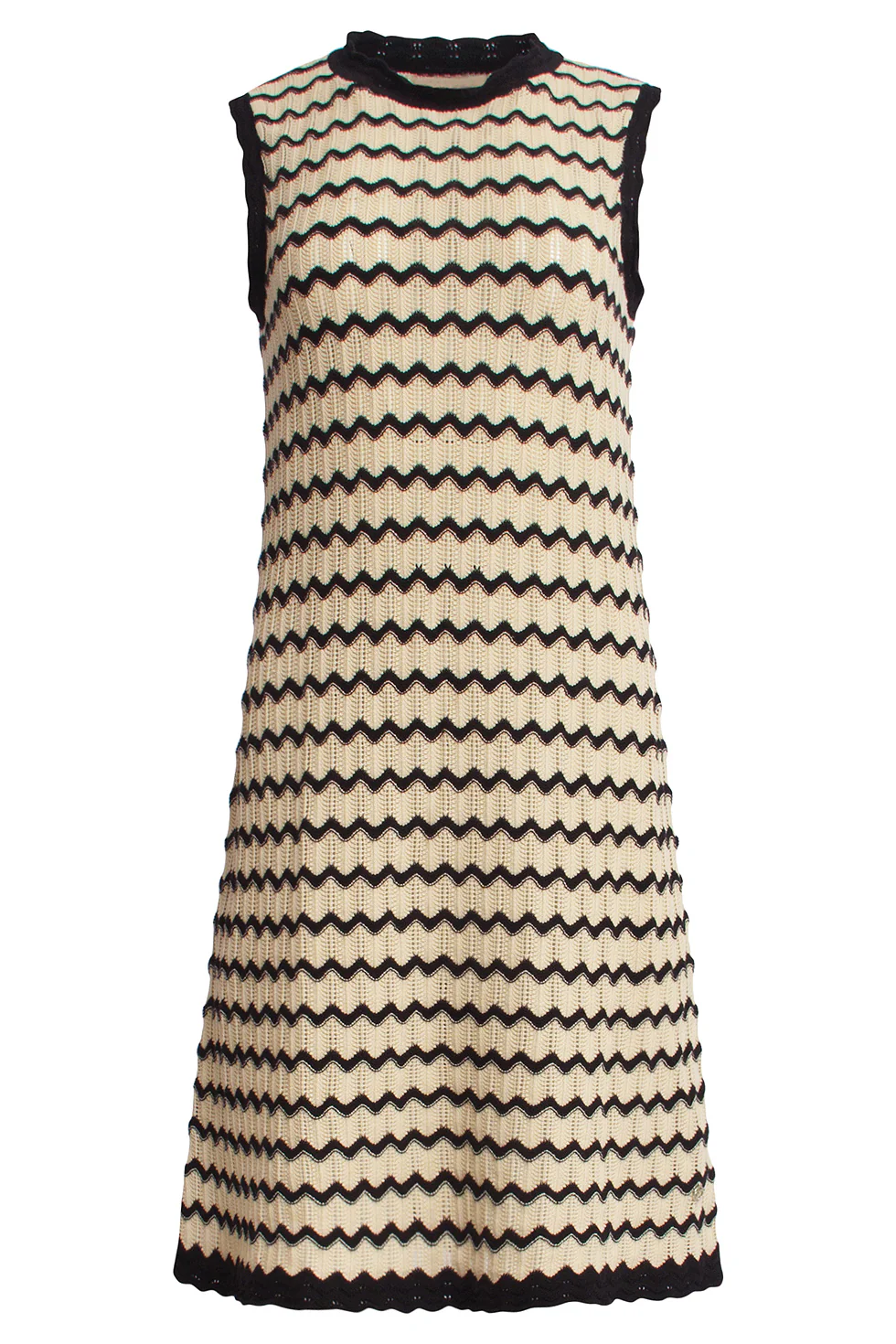 25308, Jurken | Off White - Black - Image 6