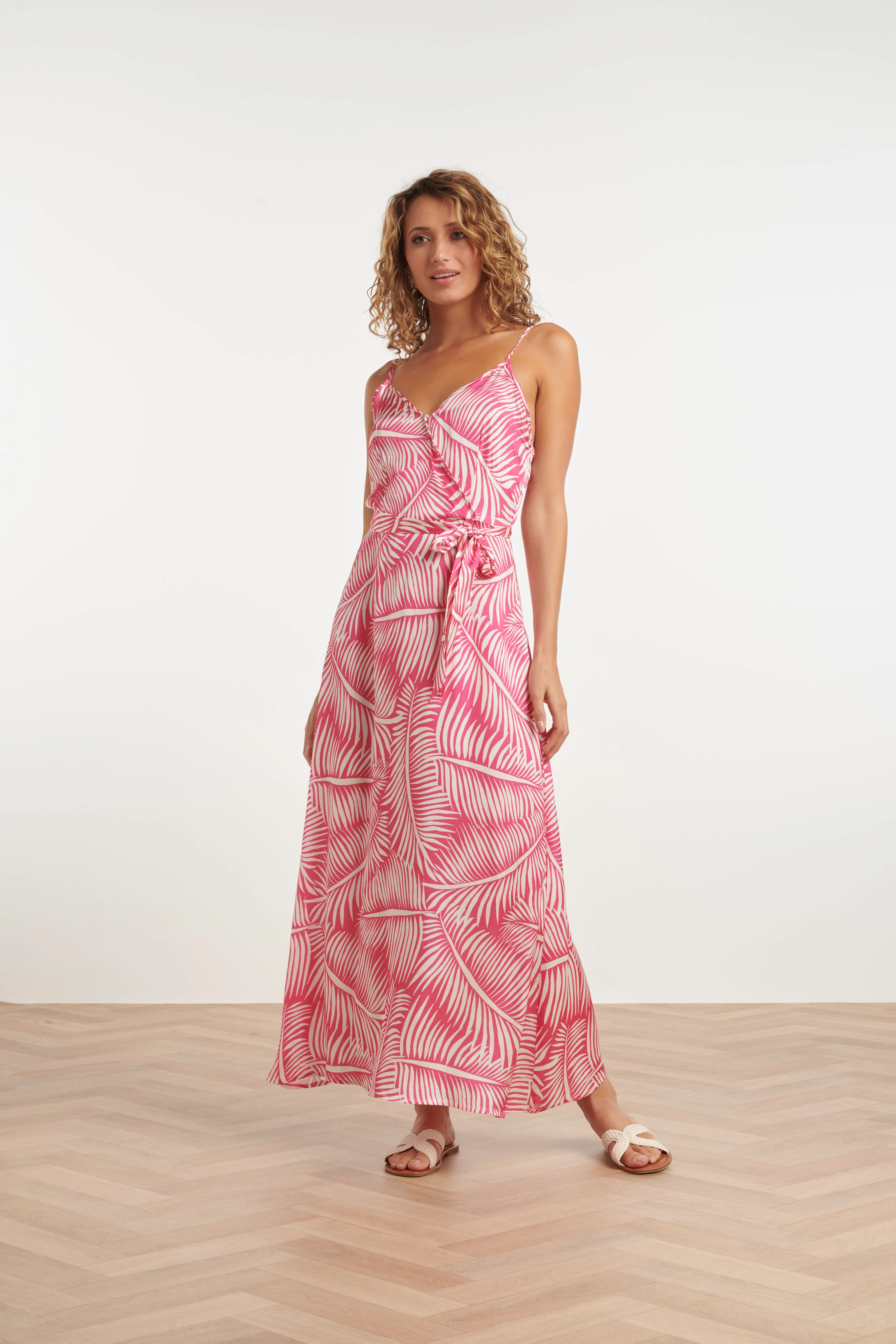 25340, Jurken | Fuchsia - White