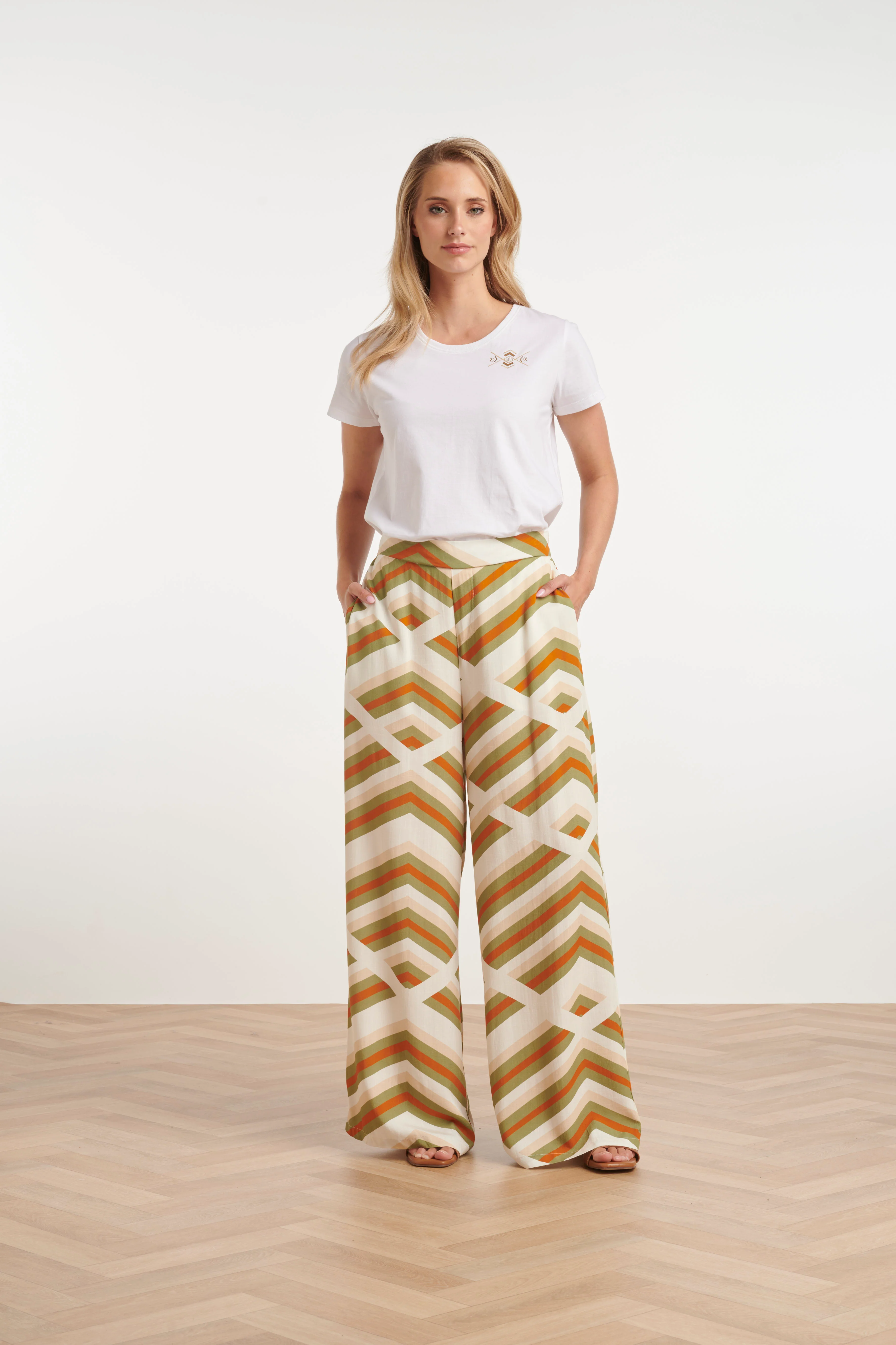 25346, Broeken | Off White - Muticolour