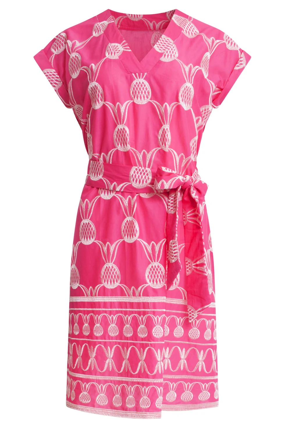 25357, Jurken | Fuchsia - White - Image 6