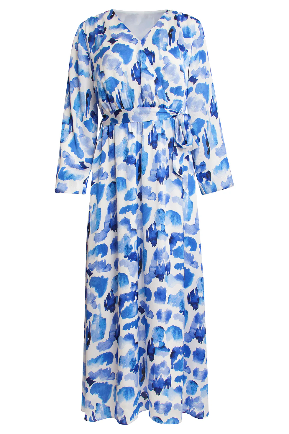 25364, Jurken | White - Blue - Image 6