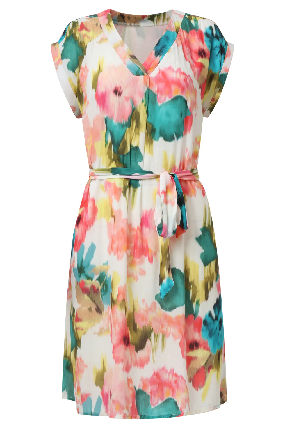35021, Jurken | Off White - Muticolour - Image 2