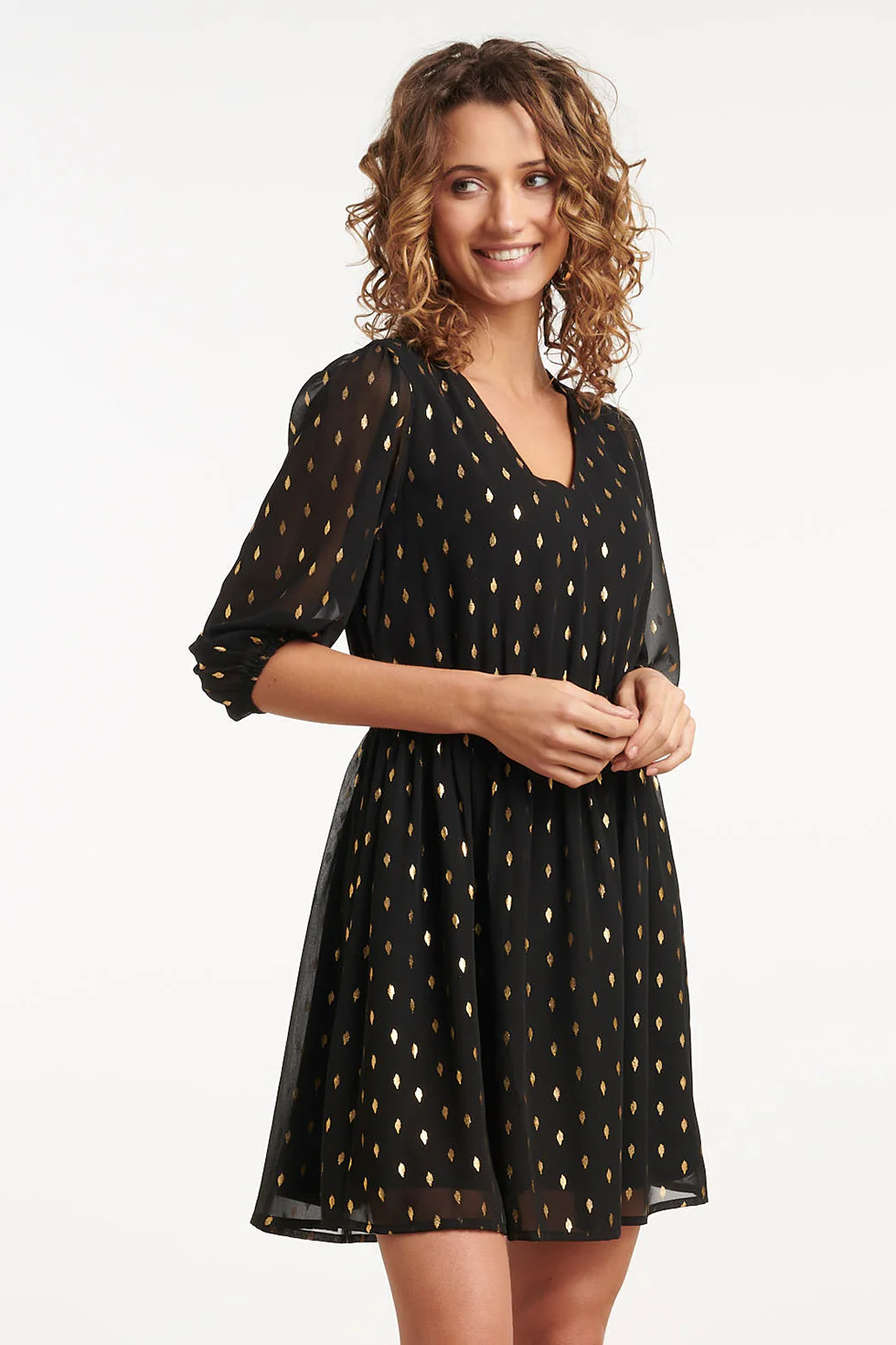 35061, Jurken | Black - Gold - Image 4