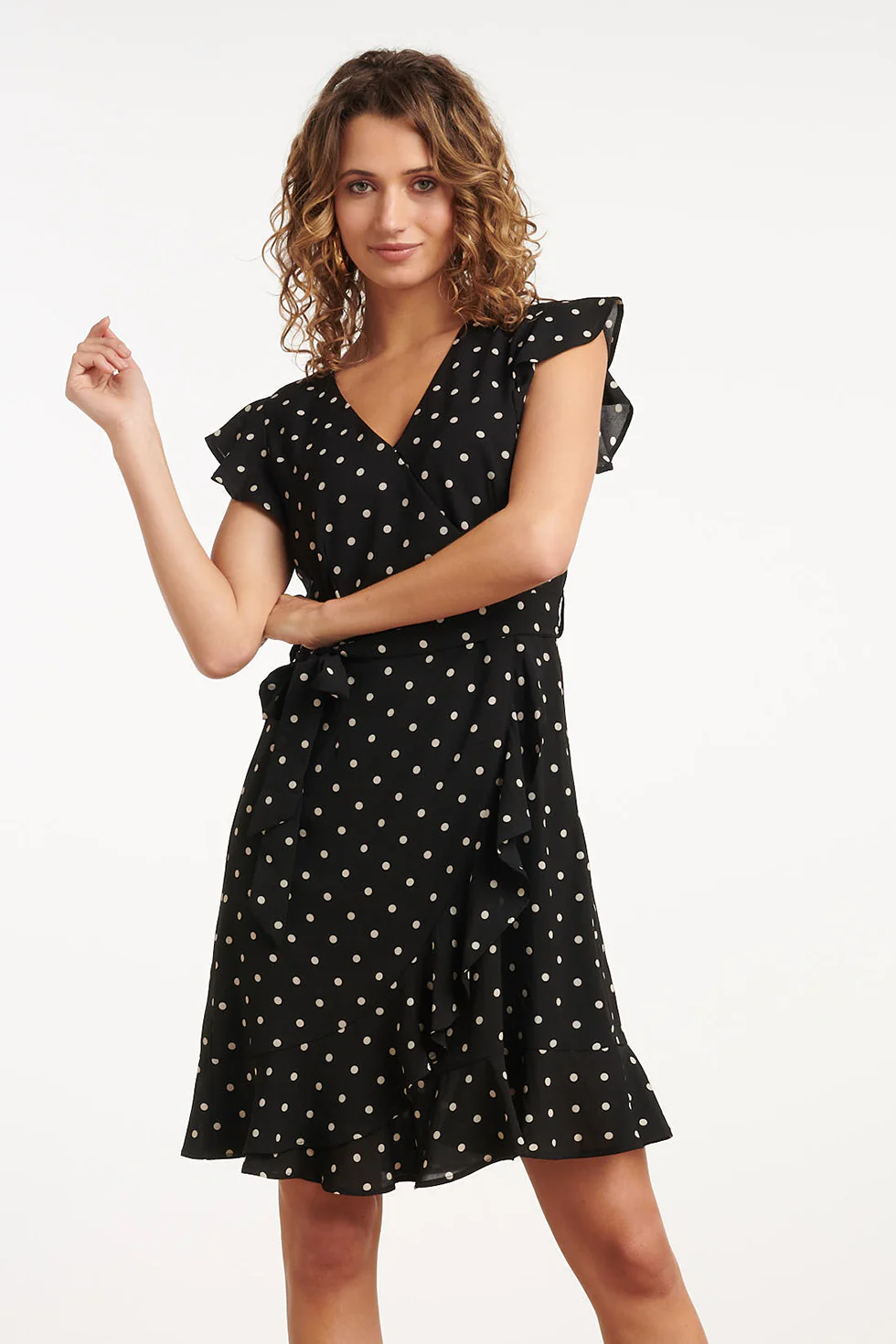 35096, Jurken | Black - Off White - Image 3