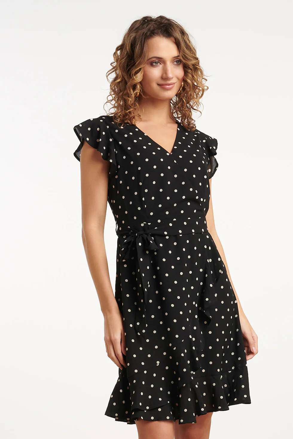 35096, Jurken | Black - Off White - Image 4