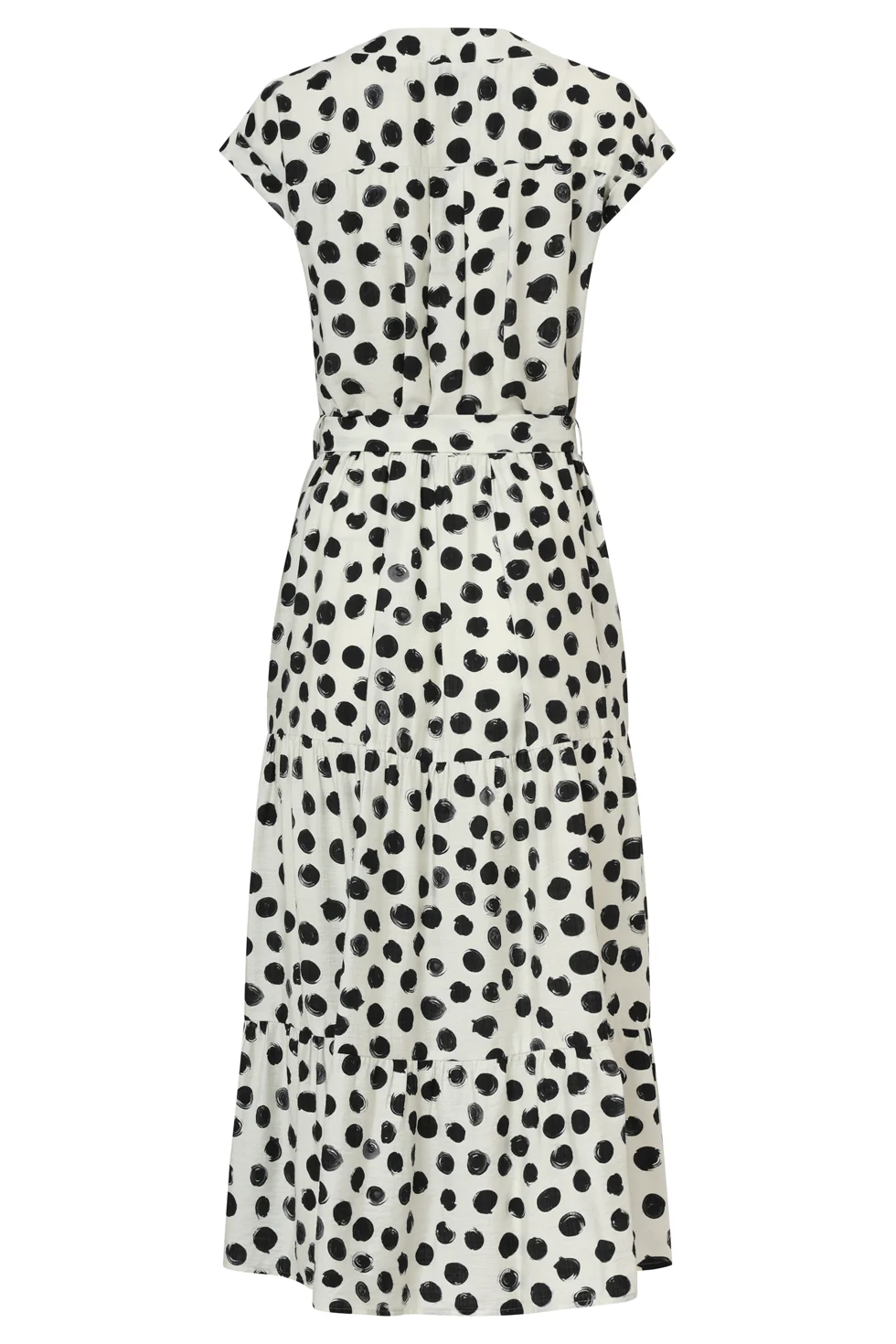 35104, Jurken | Off White - Black - Image 7