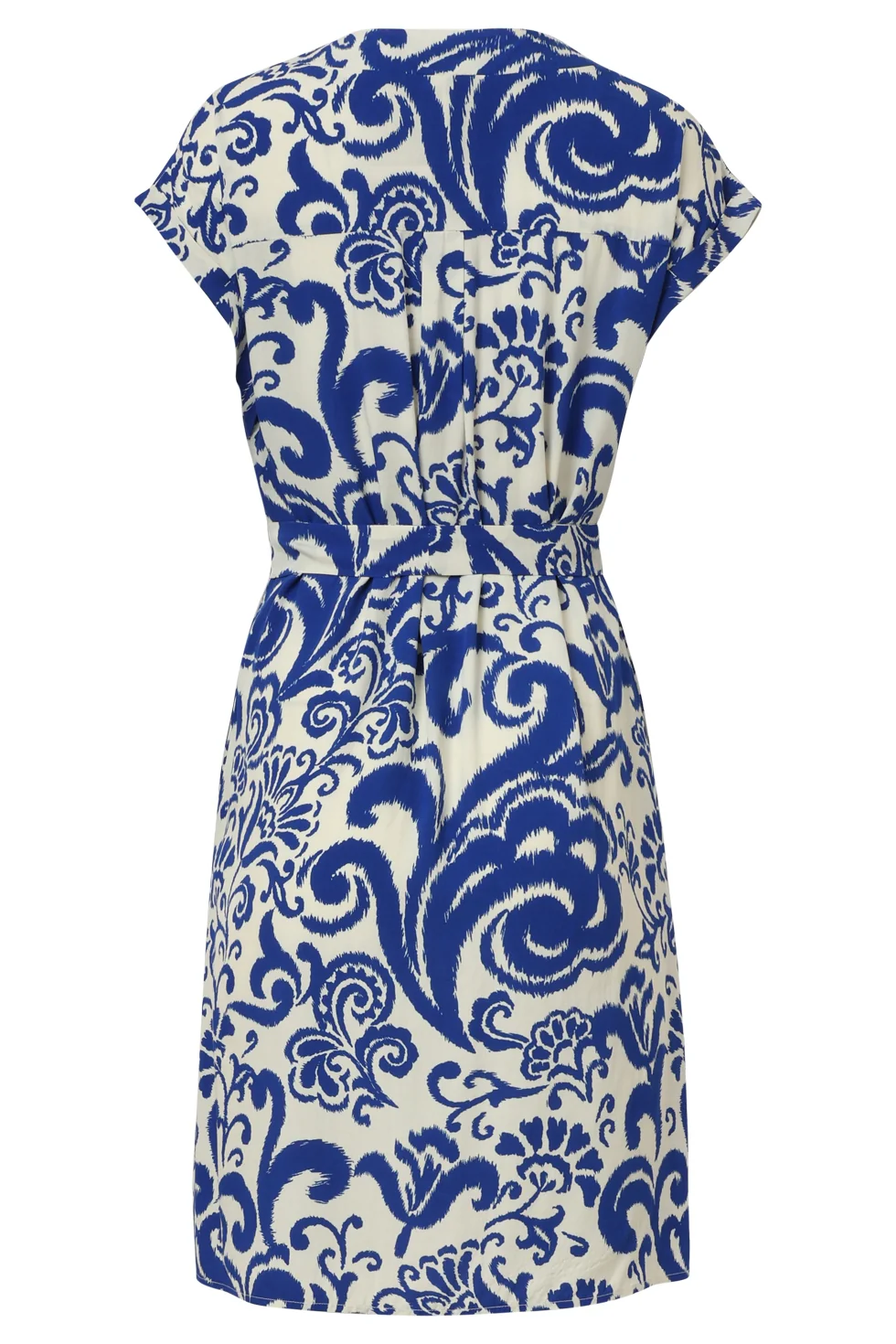 35140, Jurken | Off White - Cobalt - Image 2