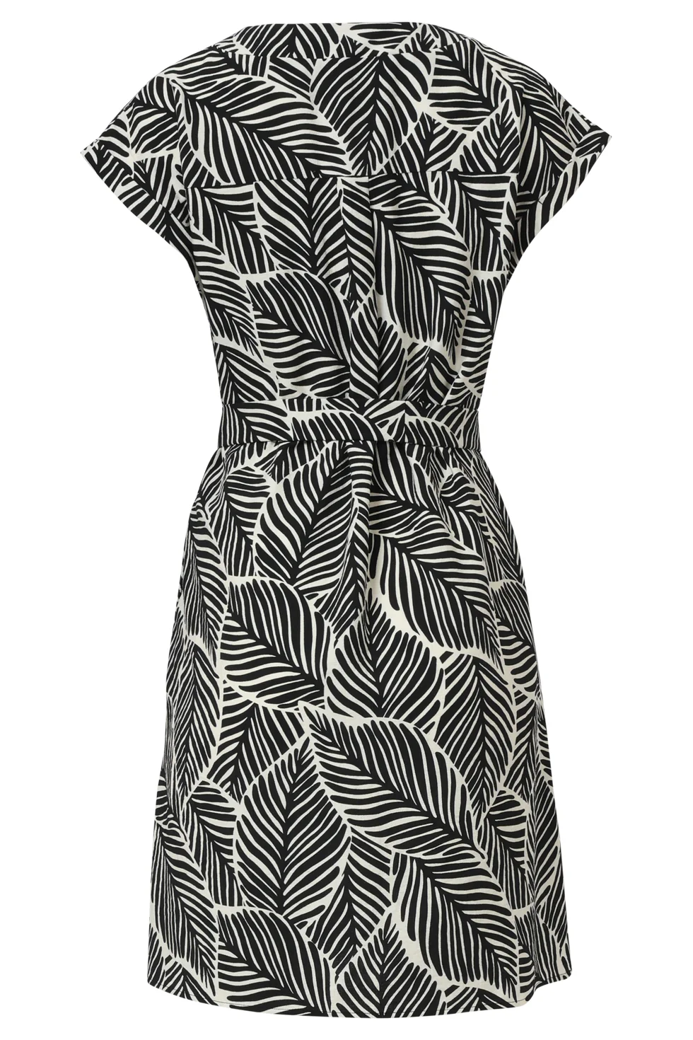 35141, Jurken | Off White - Black - Image 7