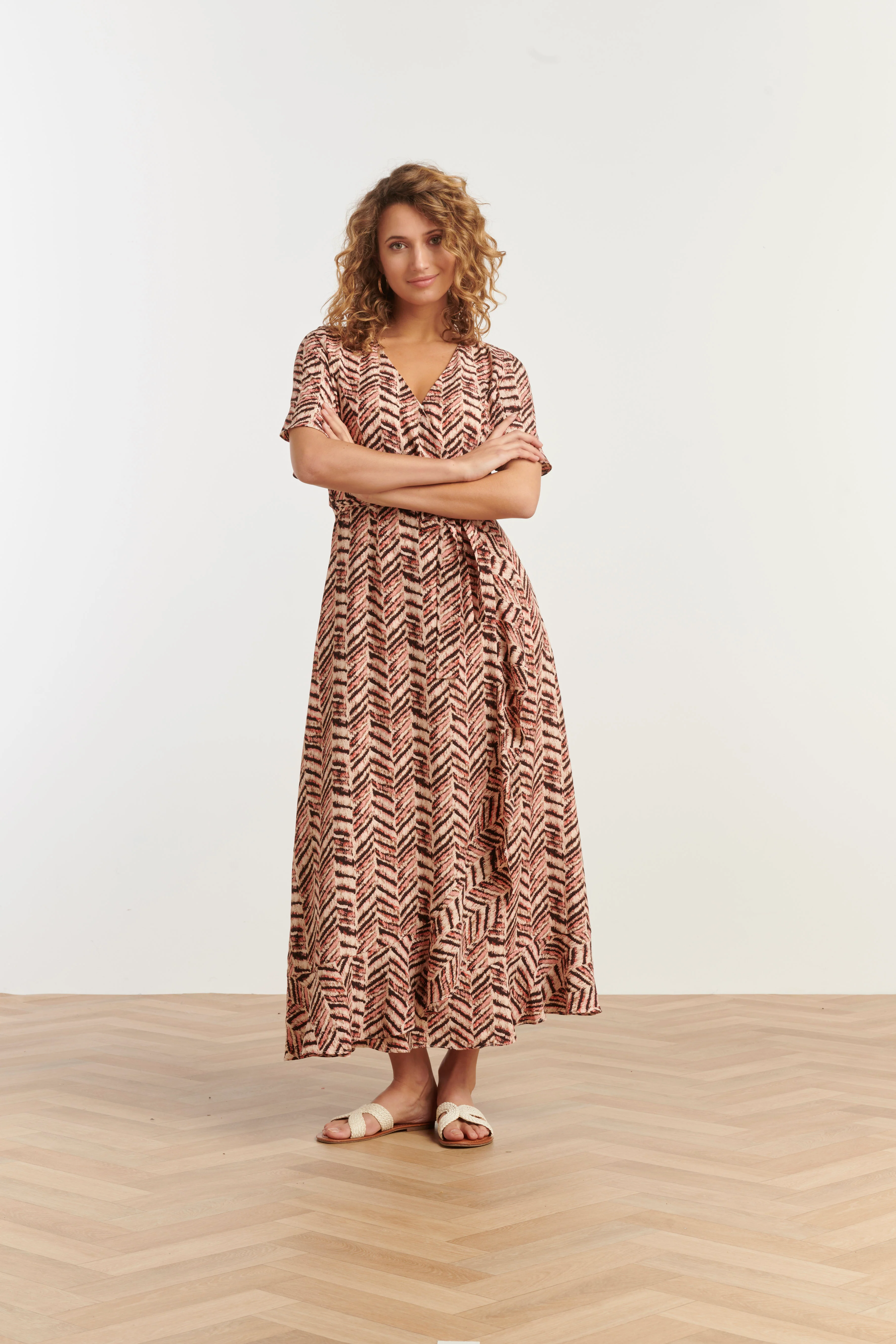 35142, Jurken | Black - Pink - Image 3