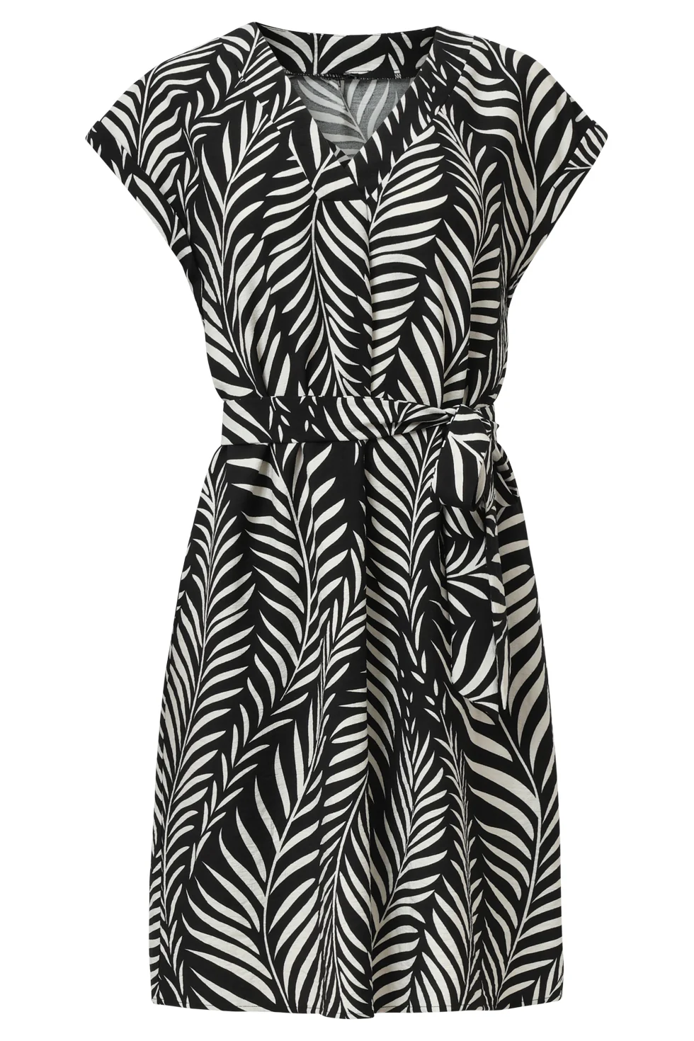 35147, Jurken | Black - Off White - Image 2