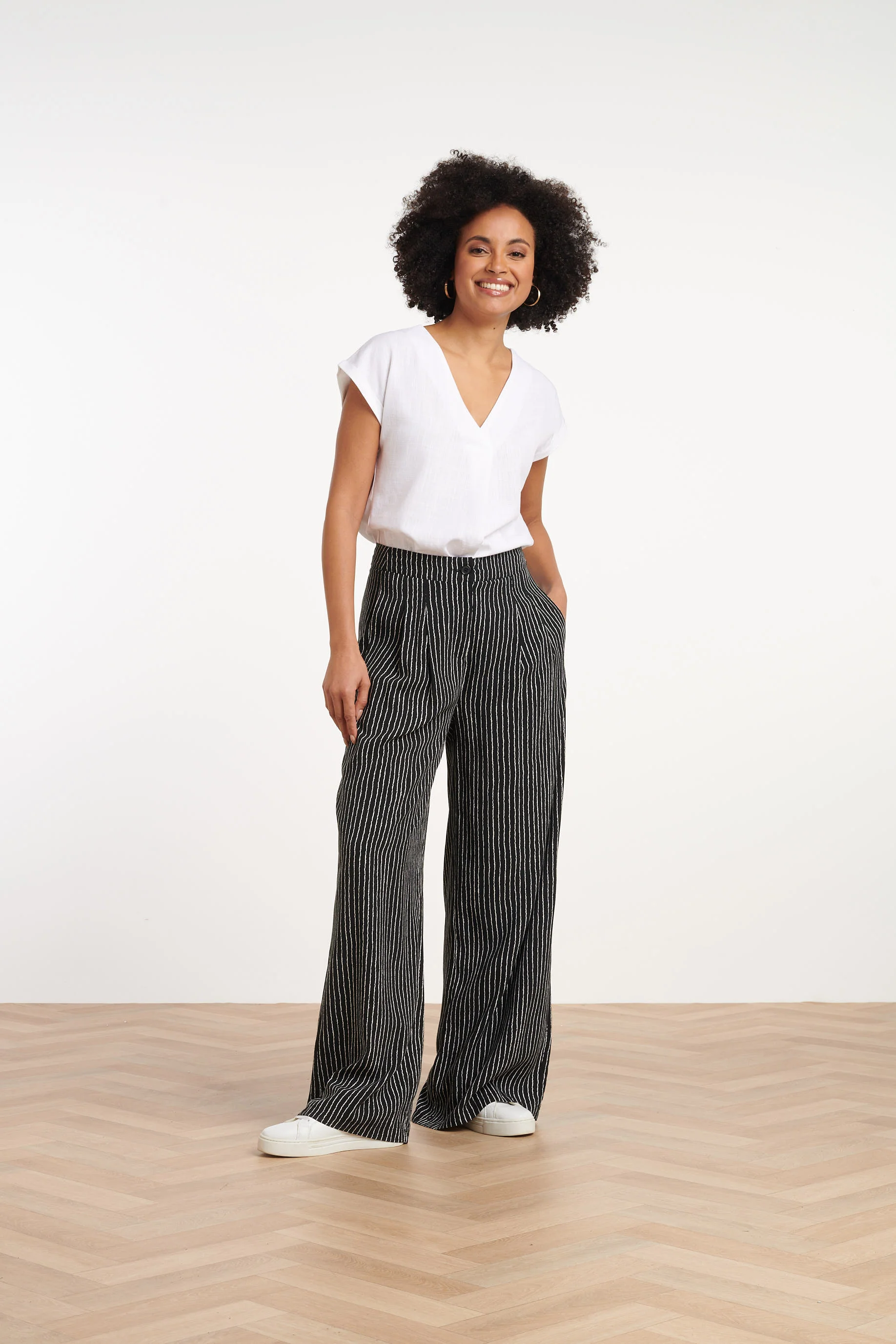35149, Broeken | Black - Off White