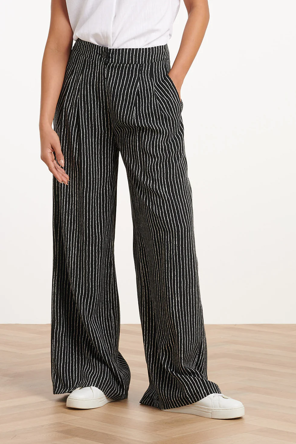35149, Broeken | Black - Off White - Image 3